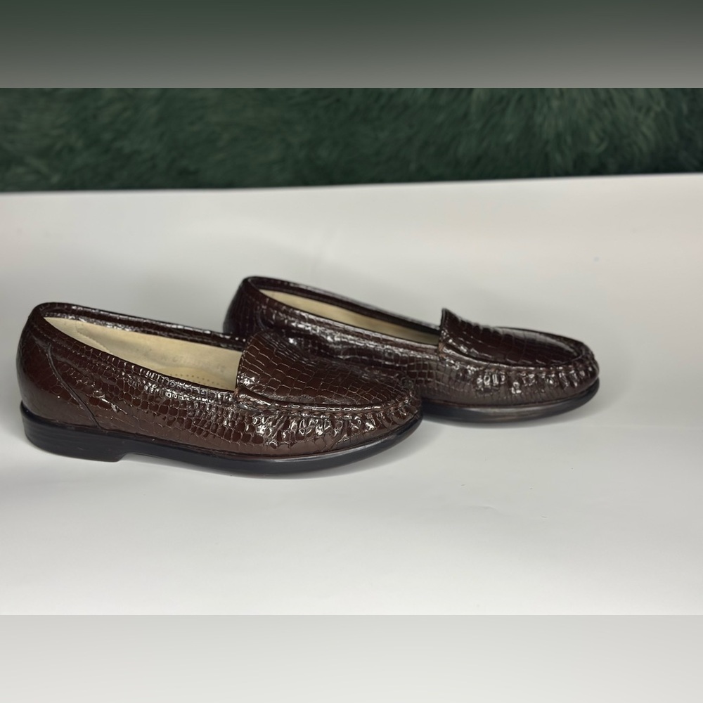 SAS Brown Croco Loafers
